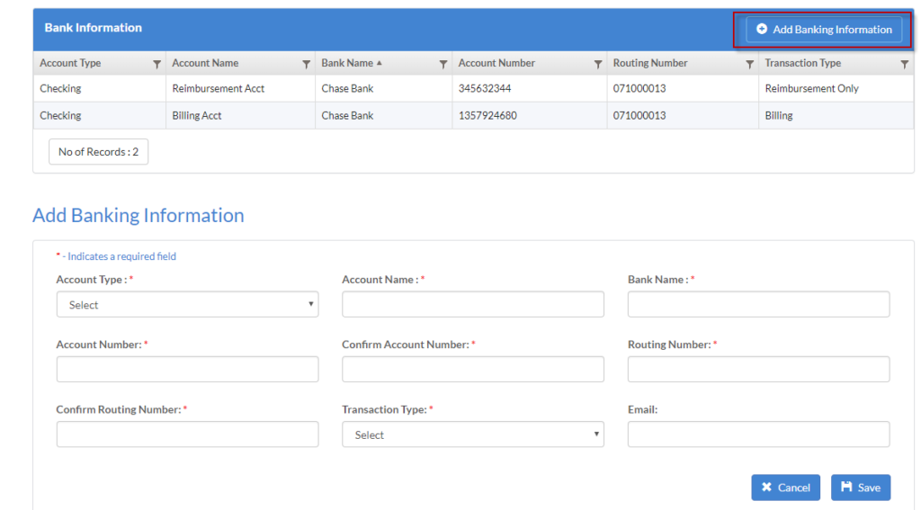 Setting up ach benefits platform support page